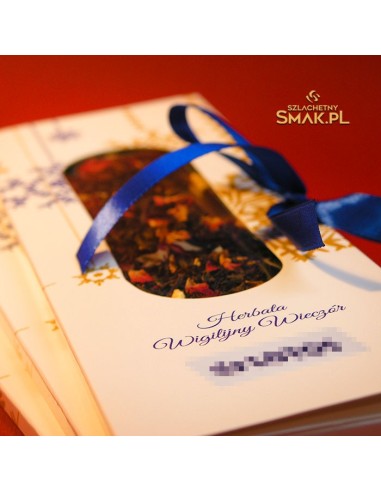 Saszetka kartonowa z herbatą świąteczną