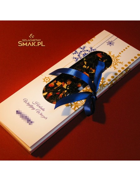 Saszetka kartonowa z herbatą świąteczną