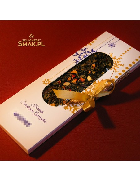 Saszetka kartonowa z herbatą świąteczną