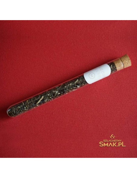 Herbata w szklanej rurce z korkiem